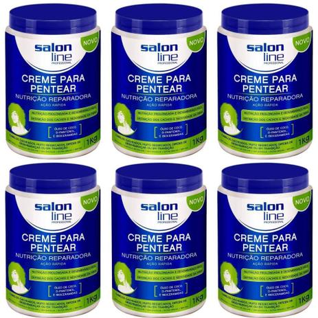 Salon Line Nutrição Reparadora Creme P/ Pentear 1kg (Kit C/06) Menor preço em Salon Line Nutrição Reparadora Creme P/ Pentear 1kg (Kit C/06)