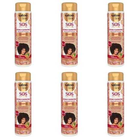 Salon Line Rícino / Queratina Shampoo 300ml (Kit C/06) Menor preço em Salon Line Rícino / Queratina Shampoo 300ml (Kit C/06)