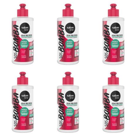 Salon Line Sos Bomba Creme P/ Pentear Cachos e Crespos 300ml (Kit C/06) Menor preço em Salon Line Sos Bomba Creme P/ Pentear Cachos e Crespos 300ml (Kit C/06)