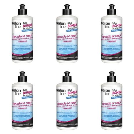 Salon Line Sos Bomba De Vitaminas Creme P/ Pentear 500ml (Kit C/06) Menor preço em Salon Line Sos Bomba De Vitaminas Creme P/ Pentear 500ml (Kit C/06)
