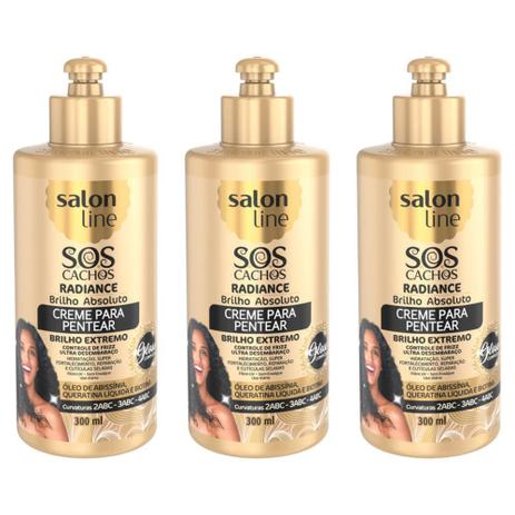 Salon Line Sos Cachos Creme P/ Pentear Radiance Brilho Absoluto 300ml (Kit C/03) é ruim? Salon Line Sos Cachos Creme P/ Pentear Radiance Brilho Absoluto 300ml (Kit C/03) é boa?