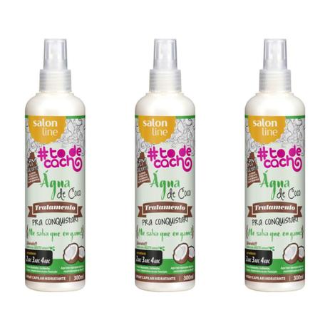 Salon Line Tôdecacho Água De Coco Spray 300ml (Kit C/03) Menor preço em Salon Line Tôdecacho Água De Coco Spray 300ml (Kit C/03)