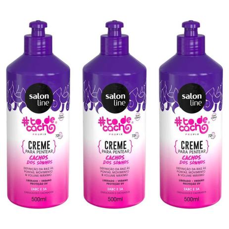 Salon Line Todecacho Cachos Dos Sonhos Creme Para Pentear 500ml Kit C 03 Desembaracante Magazine Luiza