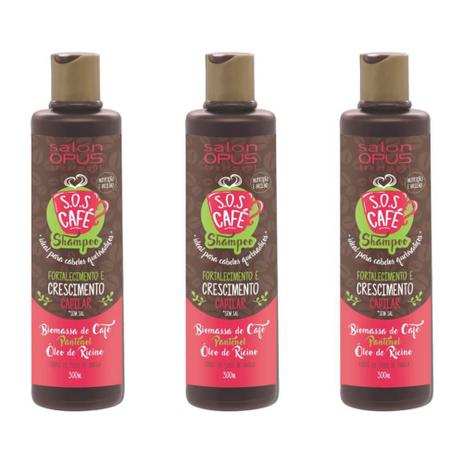Salon Opus Sos Café Shampoo 300ml (Kit C/03) - Salon line Menor preço em Salon Opus Sos Café Shampoo 300ml (Kit C/03) - Salon line