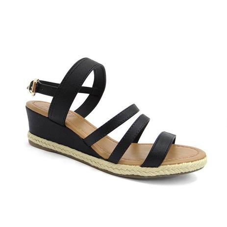 sandalia anabela bebece preta