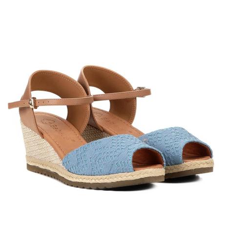 Sandália Anabela Bebecê Espadrille Ráfia Corda Guipir Feminina Menor preço em Sandália Anabela Bebecê Espadrille Ráfia Corda Guipir Feminina