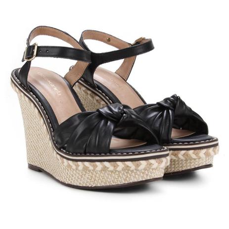 Sandália Anabela Couro Cravo\u0026Canela Cloé Feminina - Cravo \u0026 Canela -  Sandália Feminina - Magazine Luiza