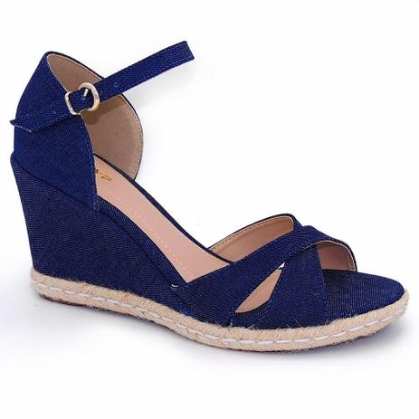 sandalia anabela jeans