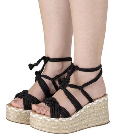 Sandália Anabela Flatform Com Detalhe Em Corda De Amarrar Liso - Loriza  Calçados - Outros Moda e Acessórios - Magazine Luiza