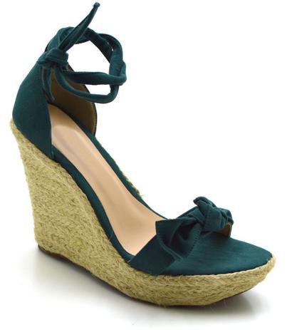 sandalia anabela verde