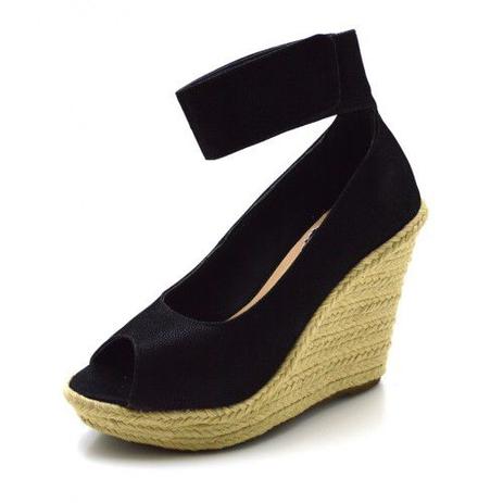 anabela plataforma preta