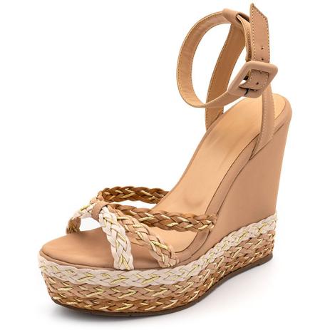 sandalia anabela nude