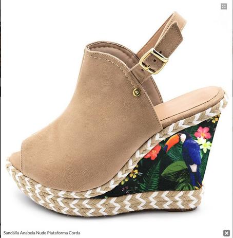 sandalia anabela da moda