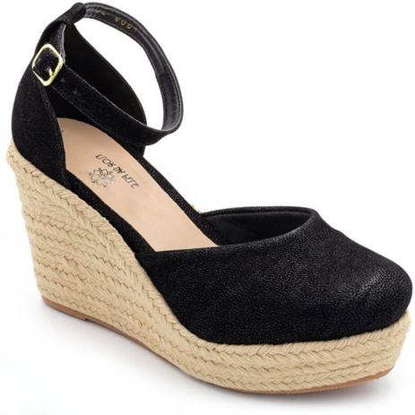 sandalia anabela sisal