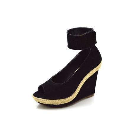 sandalia salto plataforma preto