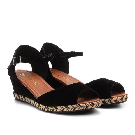 sandália salto baixo via uno