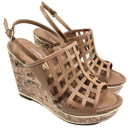 sandália anabela vizzano cortiça