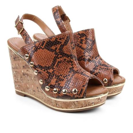 sandália anabela vizzano cortiça