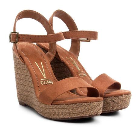 sandália anabela vizzano espadrille nó feminina