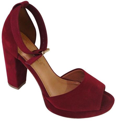 sandalia bebece salto grosso meia pata