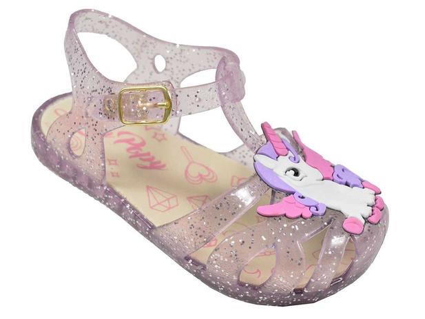 sandália bm infantil glitter transparente unicórnio - 21/22 - transparente  - Beira mar - Sandália Infantil - Magazine Luiza