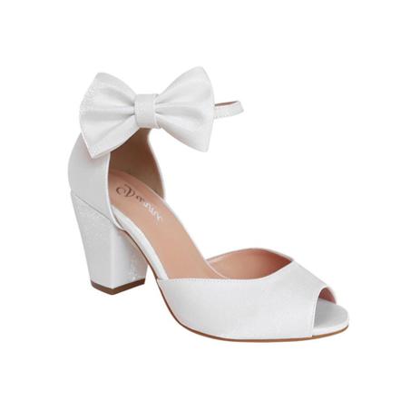 Sandalia Branca Noiva Casamento Salto Medio Grosso confortavel - Duani -  Sandália Feminina - Magazine Luiza