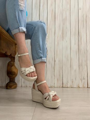 Sandalia by mariah anabela salto médio trançada - Outros Moda e Acessórios  - Magazine Luiza