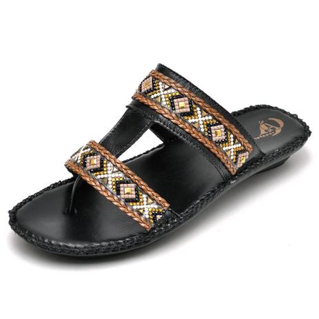 Sandália Anabela 8 Tiras Plat. Preta Confort - Tamaños: 30 - 31 - 32 -  Ftérna - Sapatos Numeração Especial - 30, 31, 32, 33, 41, 42 e 43