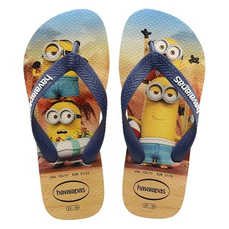 Sandalia chinelo kids minions - havaianas - bege palha/marinho Menor preço em Sandalia chinelo kids minions - havaianas - bege palha/marinho