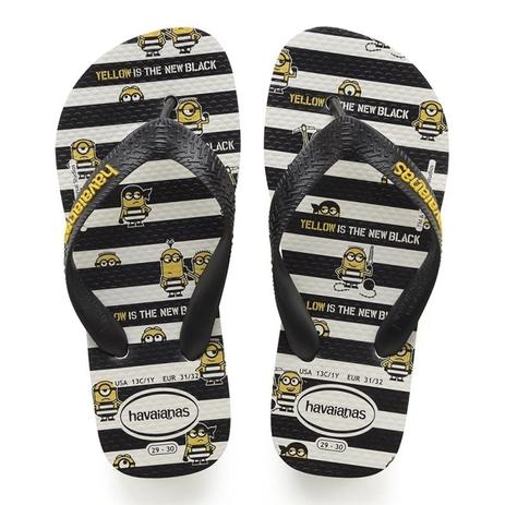 Sandalia chinelo kids minions - havaianas - branco/preto Menor preço em Sandalia chinelo kids minions - havaianas - branco/preto