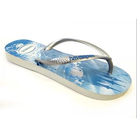 Sandalia chinelo kids slim princesas havaianas - branco/prata Menor preço em Sandalia chinelo kids slim princesas havaianas - branco/prata