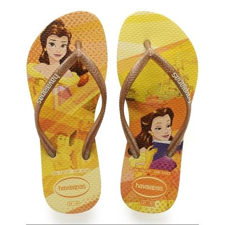 Sandalia chinelo kids slim princess - havaianas - amarelo polen Menor preço em Sandalia chinelo kids slim princess - havaianas - amarelo polen