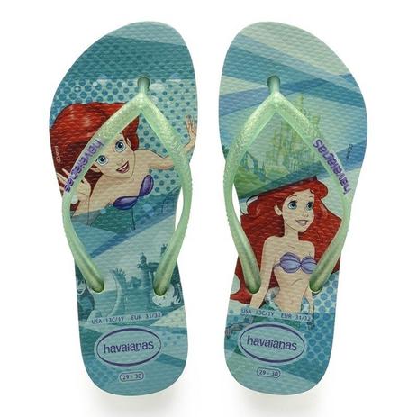 Sandalia chinelo kids slim princess - havaianas - verde hydro Menor preço em Sandalia chinelo kids slim princess - havaianas - verde hydro