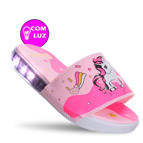 Sandalia Chinelo Slide de criança Unicórnio Com Luz Led Infantil Feminina -  Pemania - Chinelo Infantil - Magazine Luiza