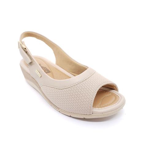 sandália comfortflex anabela baixa