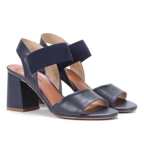 sandalia couro salto grosso