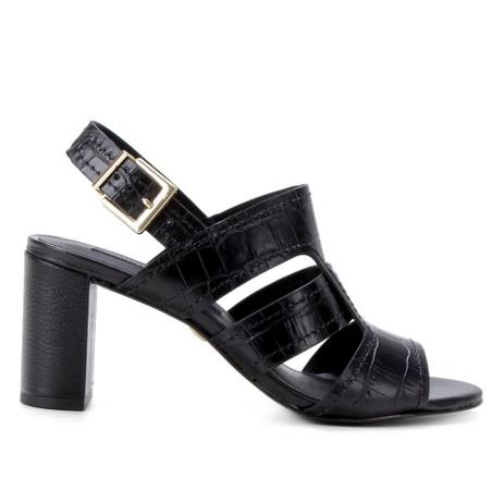 Sandália Couro Jorge Bischoff Salto Grosso Tiras Croco Feminina - Sandália  Feminina - Magazine Luiza