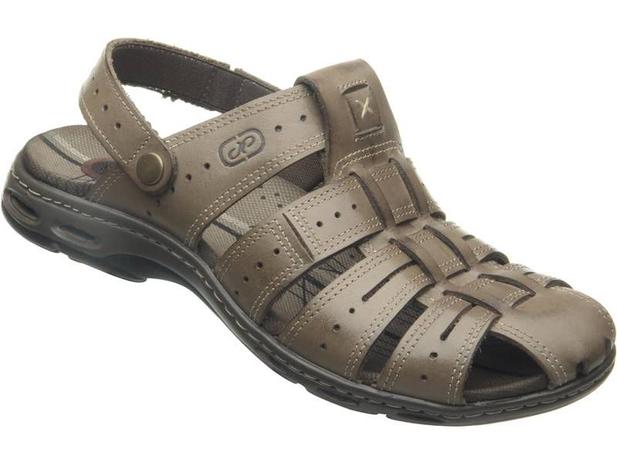 sandália couro pegada tiras masculino