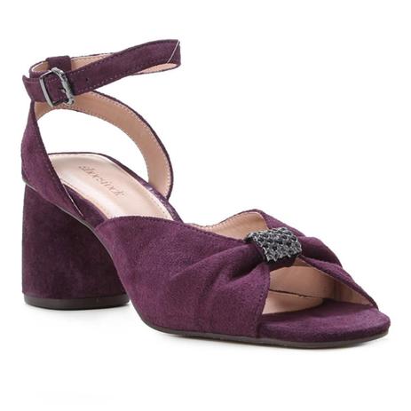Sandália Couro Shoestock Camurça Enfeite Metal Feminina - Sandália Feminina  - Magazine Luiza