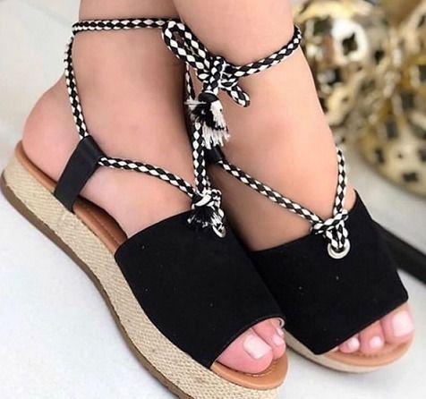 sandalia flatform amarrar