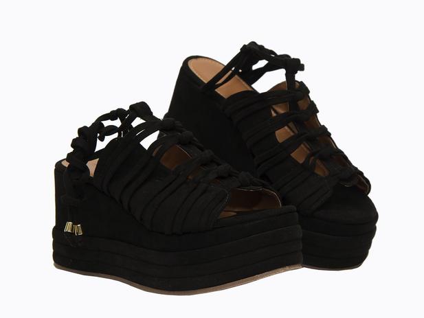 Sandália Feminina Anabela Preta Nó Flatform Amarração Corda - Salook -  Sandália Feminina - Magazine Luiza