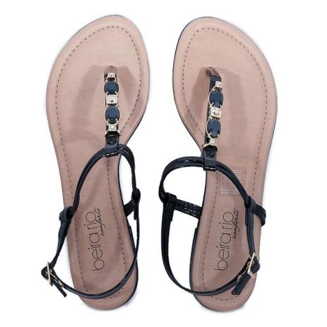 sandália feminina rasteira verniz beira rio