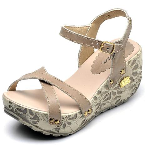 sandália plataforma anabela