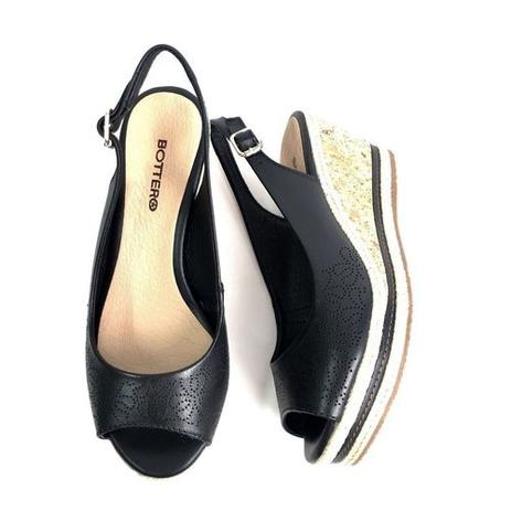 sandalia anabela bottero preta