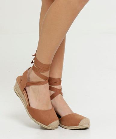 espadrille anabela via uno em suede feminina