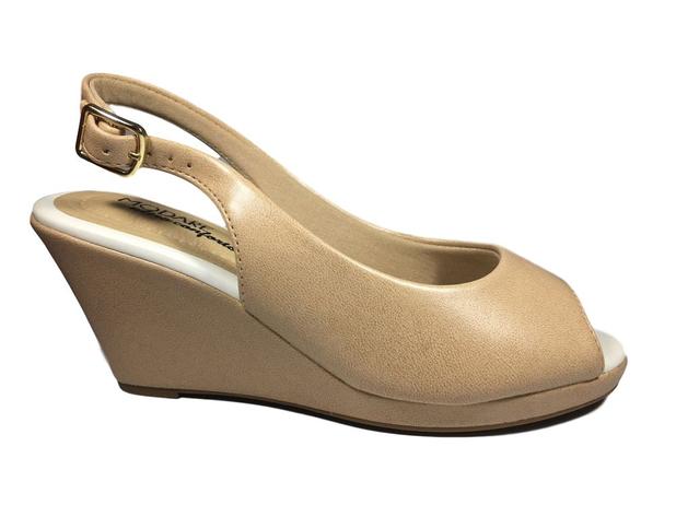 sandália anabela conforto feminina modare