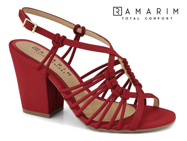 Sandália Feminina Ramarim Salto Quadrado Total Confort - Sandália Feminina  - Magazine Luiza