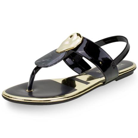 sandália feminina rasteira verniz beira rio