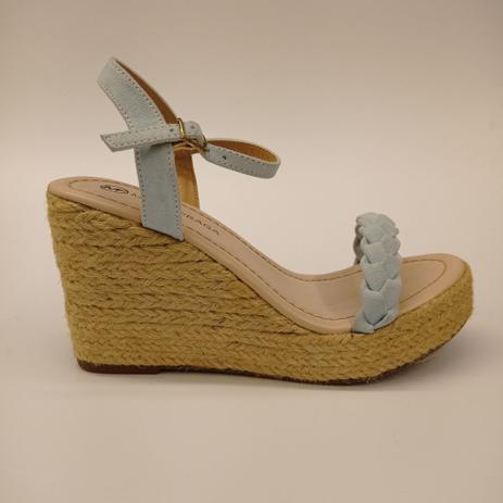 Perfecta Sandália Azul Royal com Salto Anabela - GLAMI.com.br