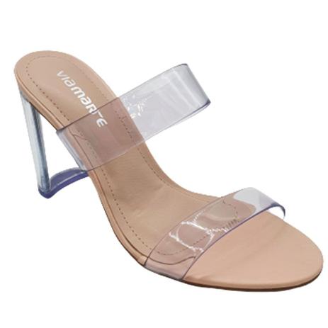 Sandália Feminina Salto Grosso Via Marte Acrilico E Vinil 21.9104  Transparente Salto Alto - Sandália Feminina - Magazine Luiza